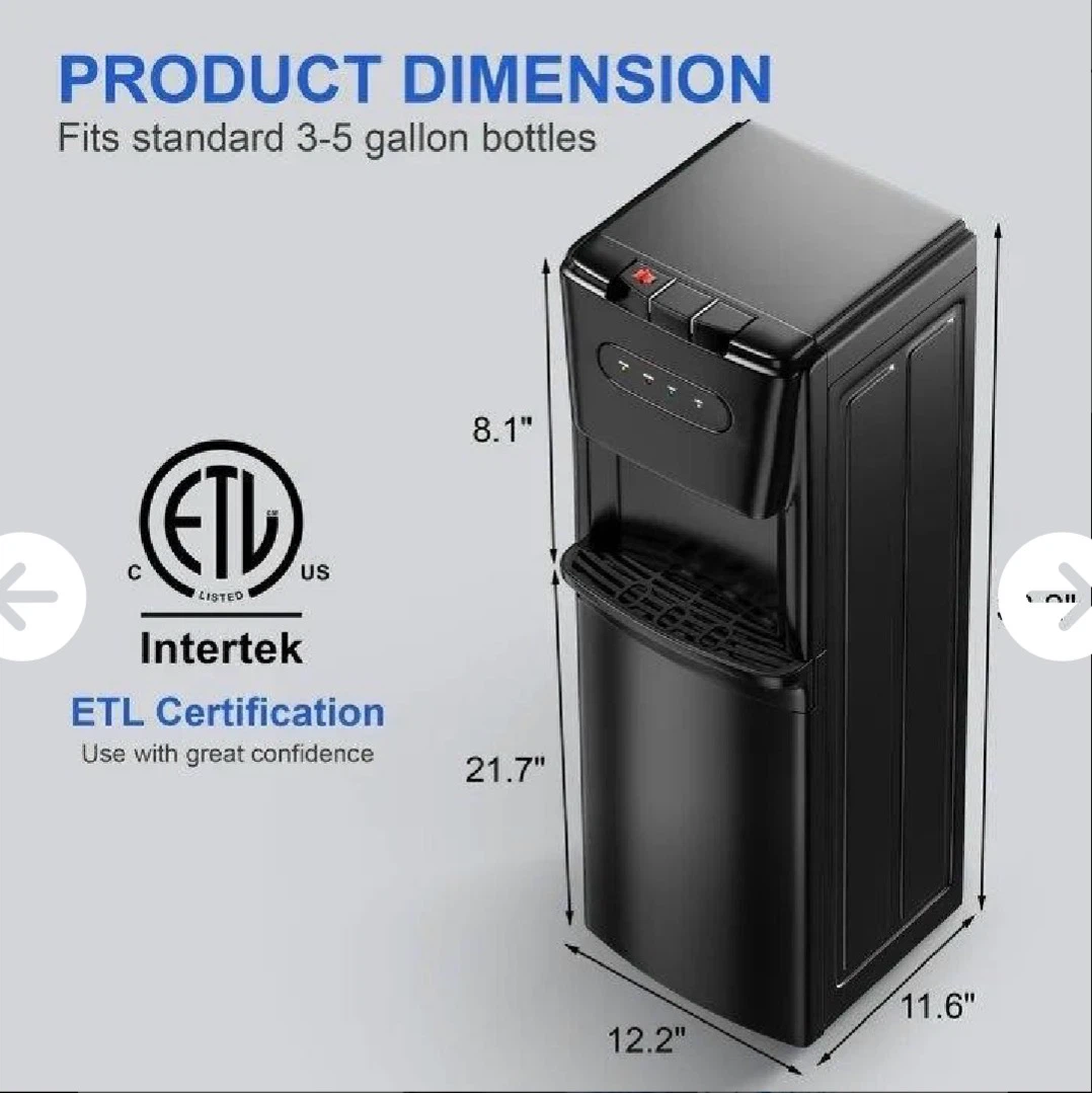 Black Water Cooler Dispenser with Child Lock - photo 2