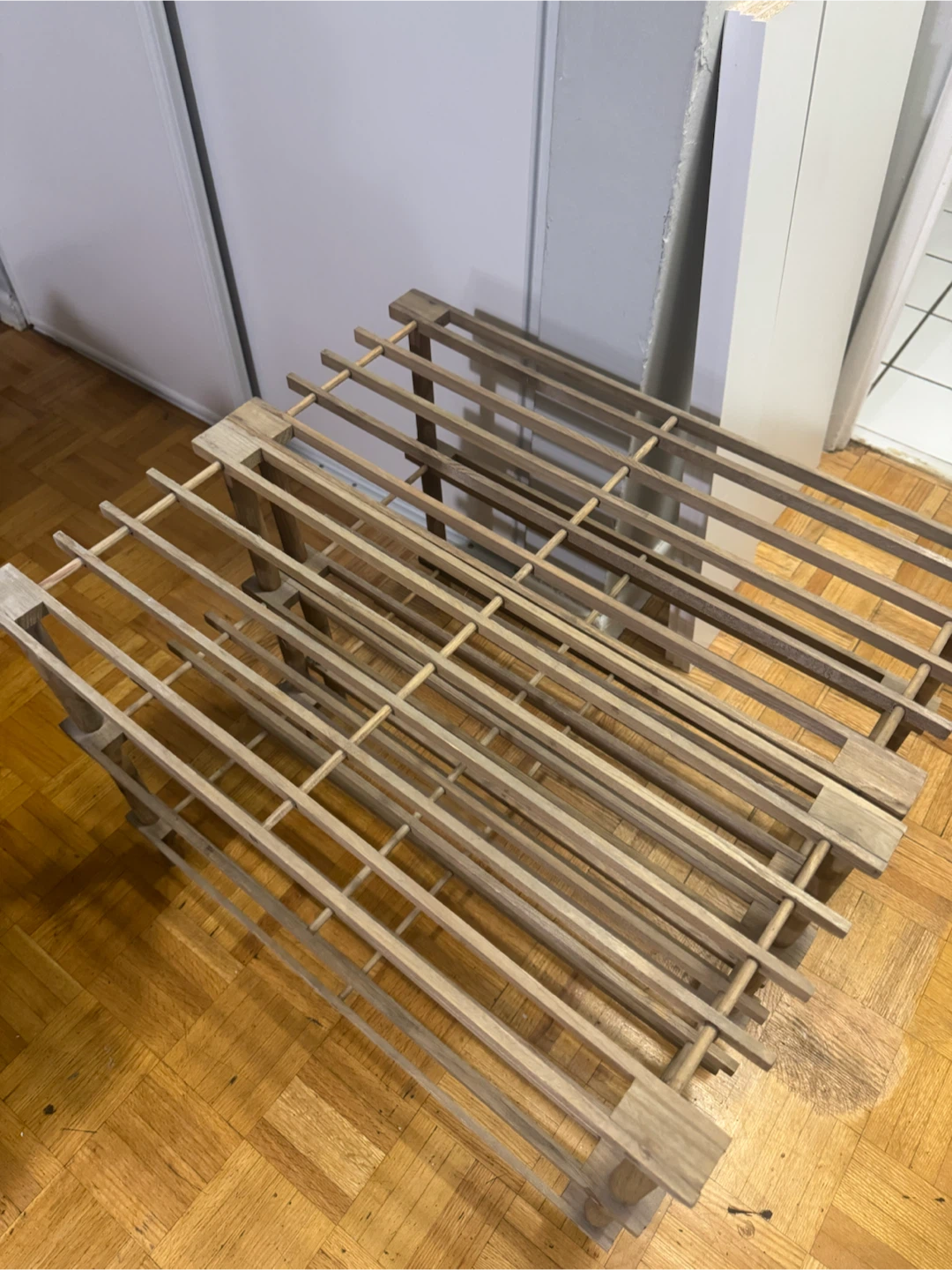 Wooden shoe rack