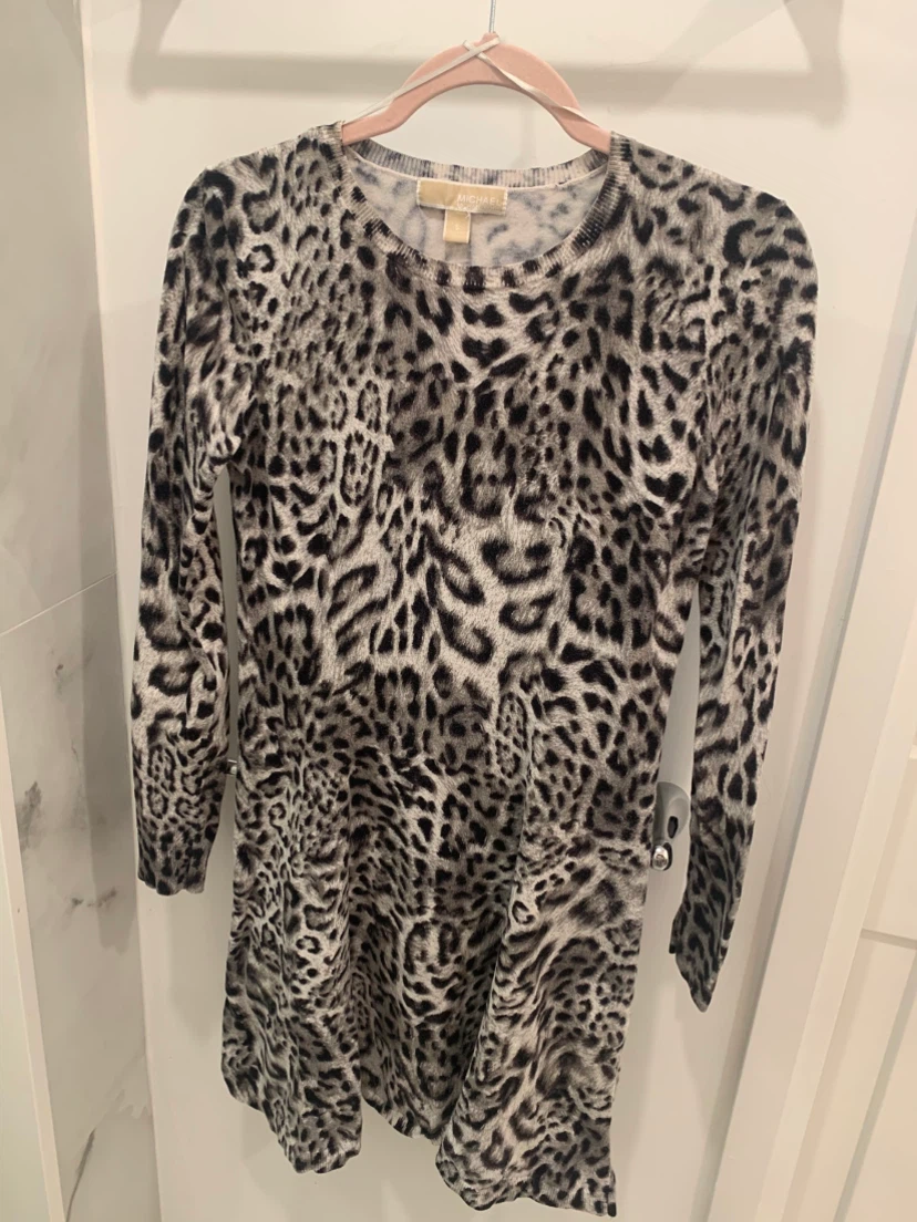 💚🍀 Michael Kors Leopard Print Sweater Dress Size Small 🍀💚 - photo 5