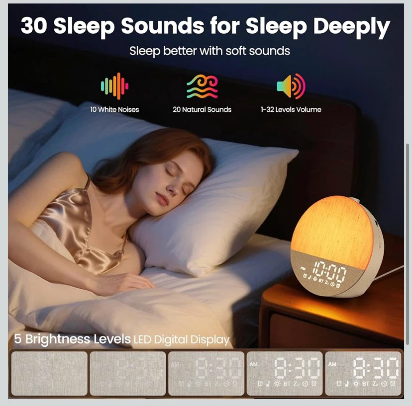New Sunrise Alarm Clock: Natural Wake Up Light, White Noise - photo 4