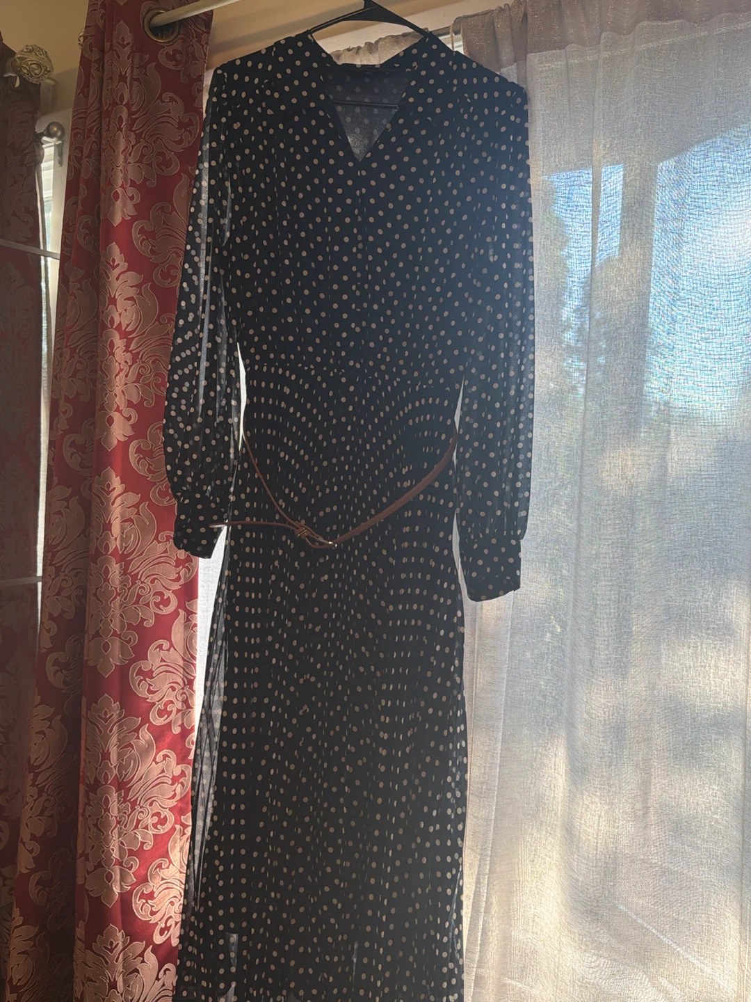 Ever New Melbourne Navy Polka Dot Midi Dress with Belt - photo 2