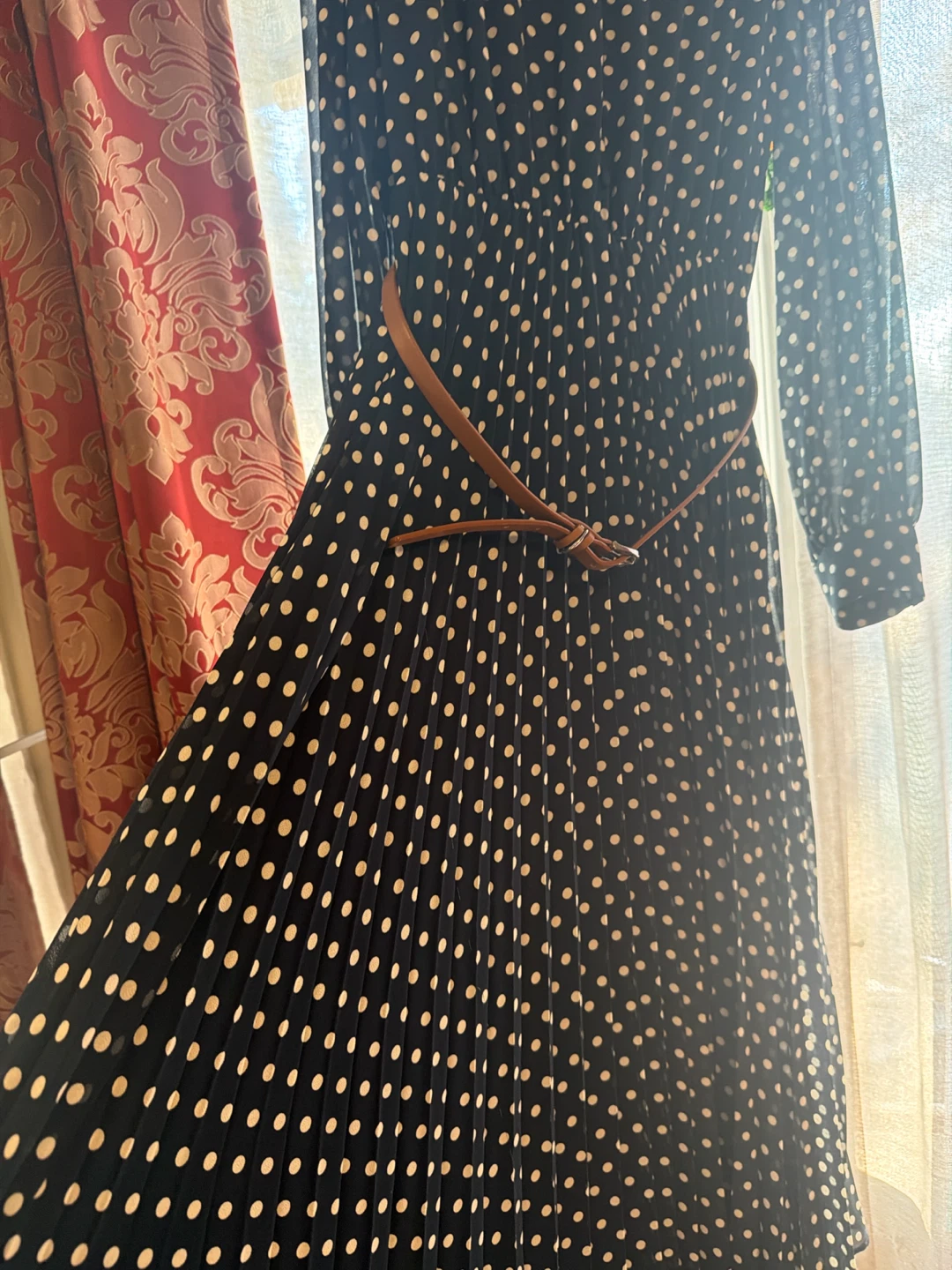 Ever New Melbourne Navy Polka Dot Midi Dress with Belt - photo 4