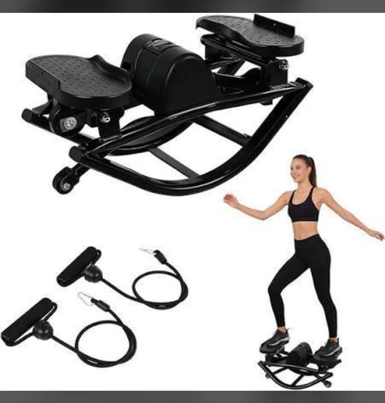 Twist Stepper Fitness Machine with Resistance Bands