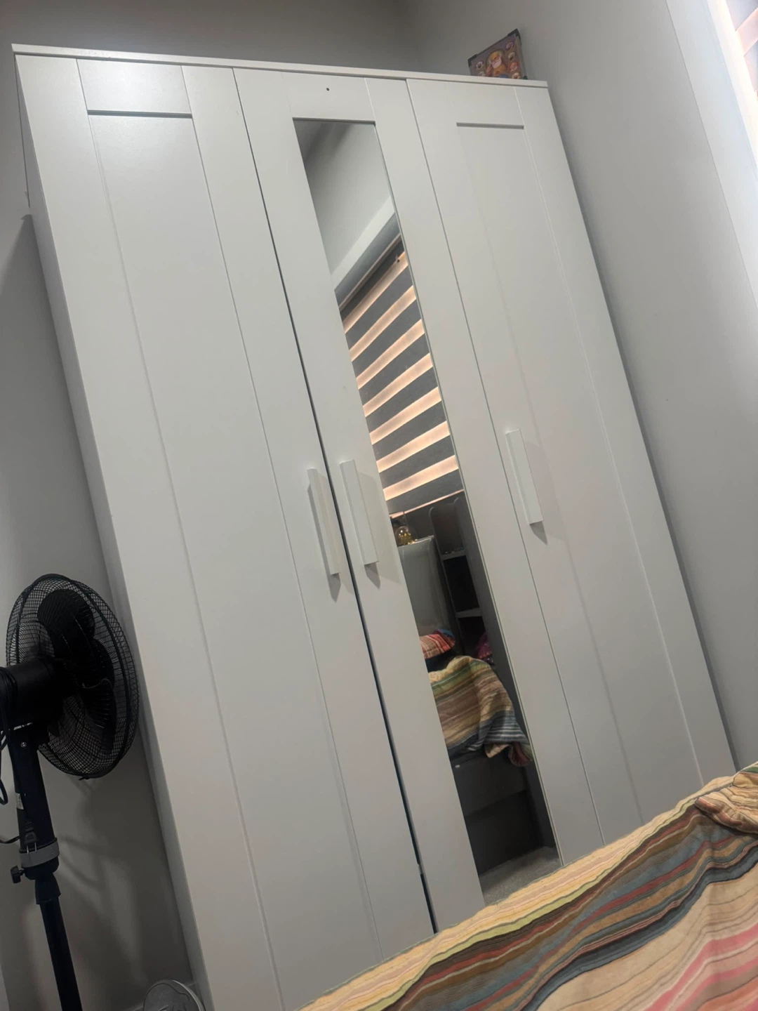 White Wardrobe with Mirrored Doors