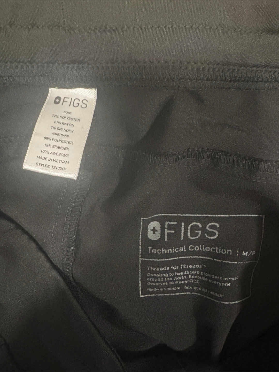 Figs Black Kade Straight Leg Scrub Pants Medium Petite - photo 2