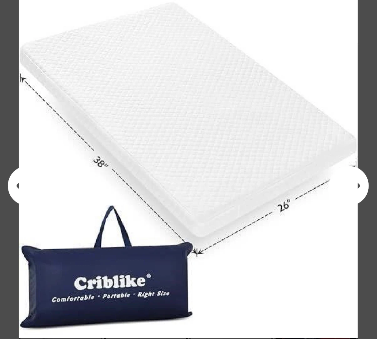 Criblike Portable Crib Mattress 38" x 26"