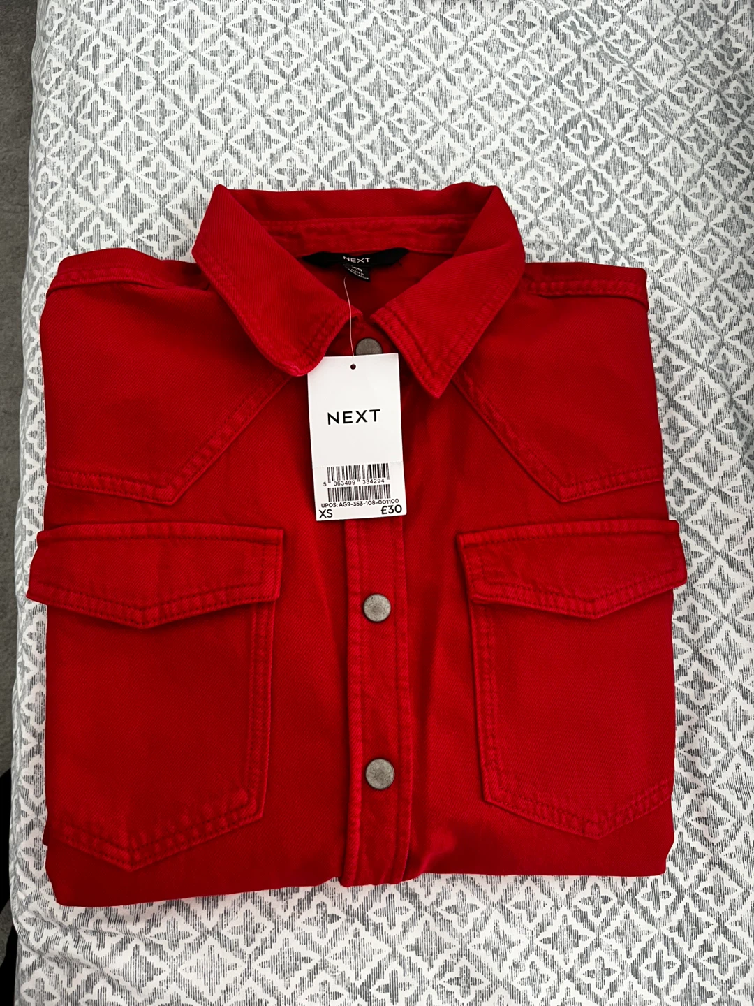 Next Red Denim Jacket XS
