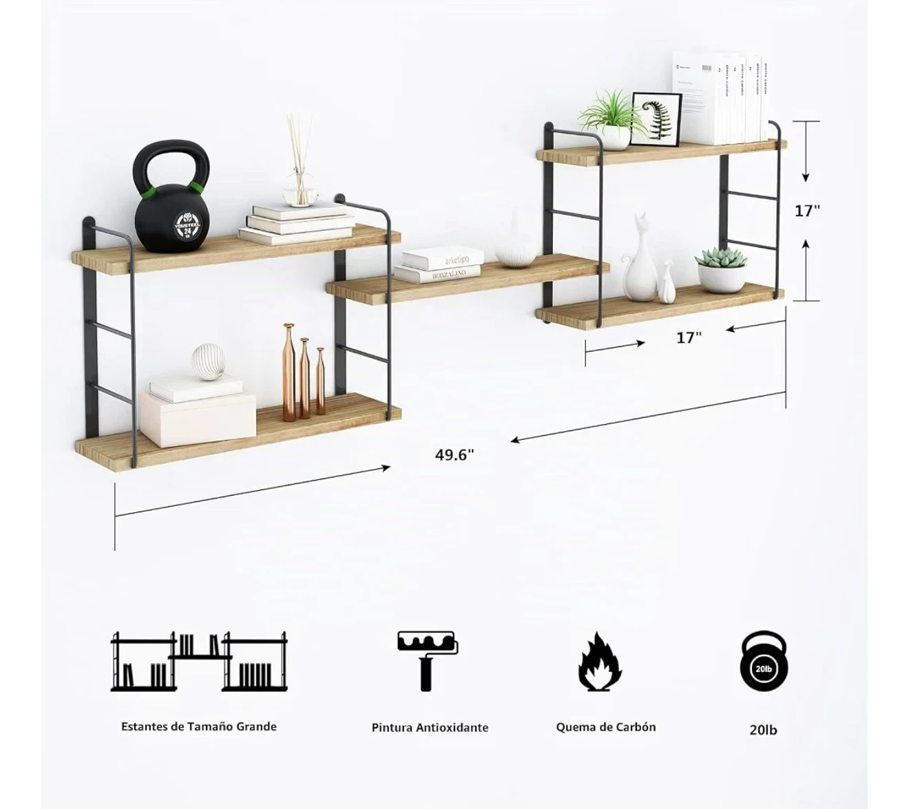 Industrial-Style Wall Shelf – Modern & Decorative ✨ - photo 3