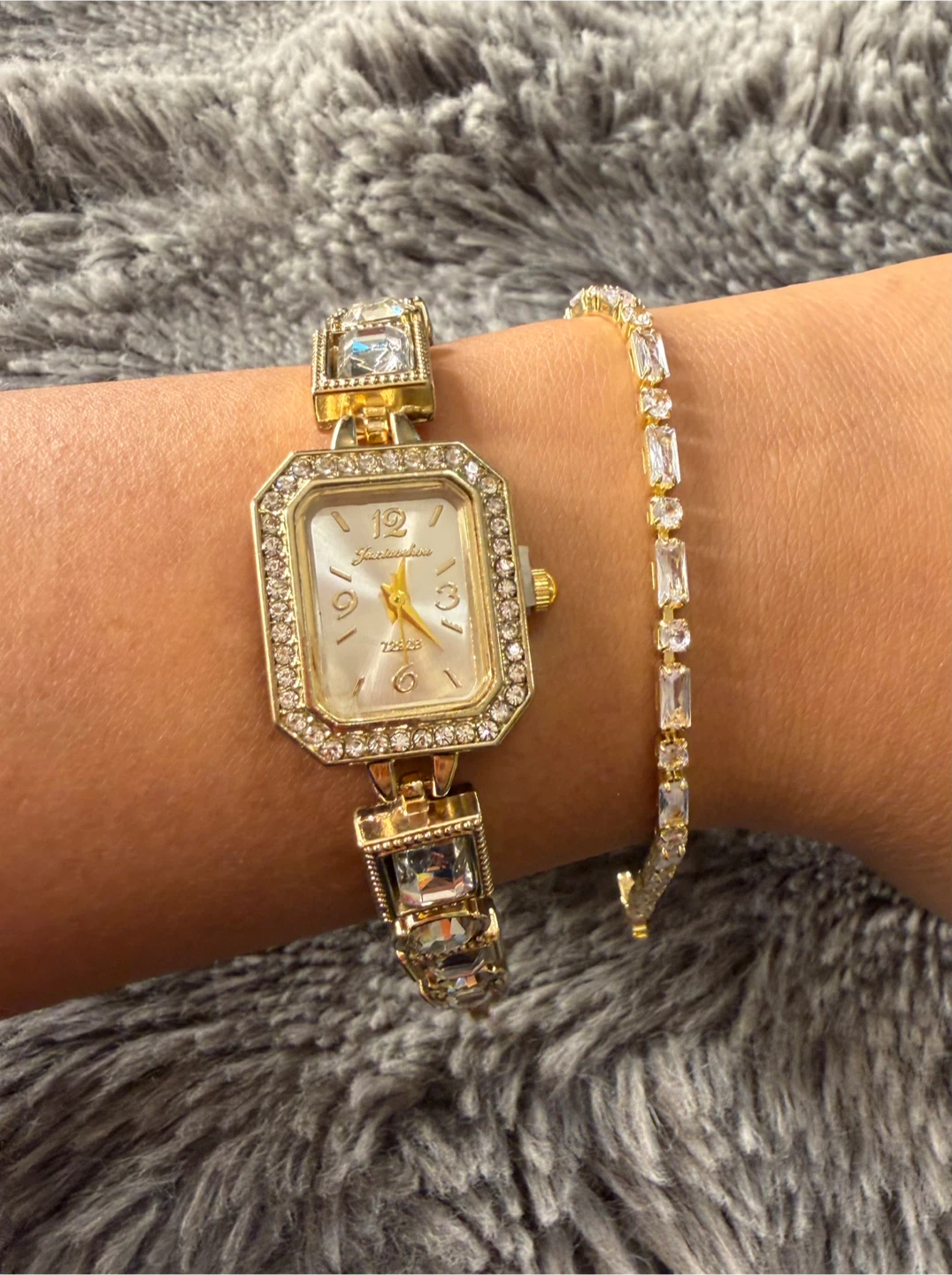 Women's Gold Tone Watch with Rhinestones