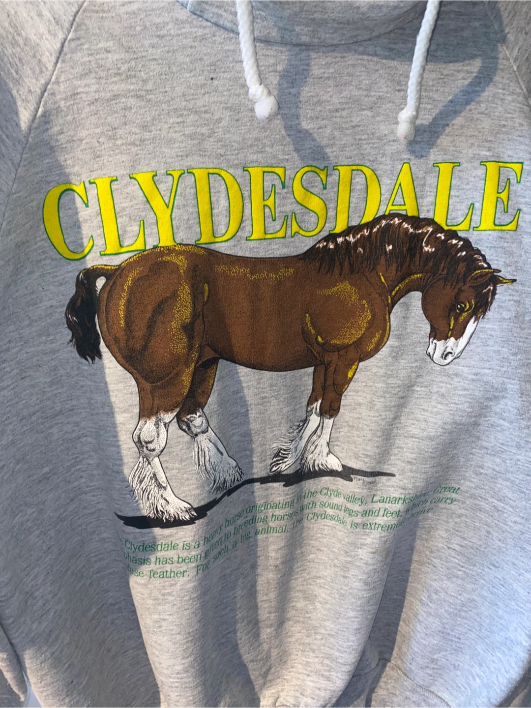 Grey Clydesdale Horse sweater vintage - photo 2