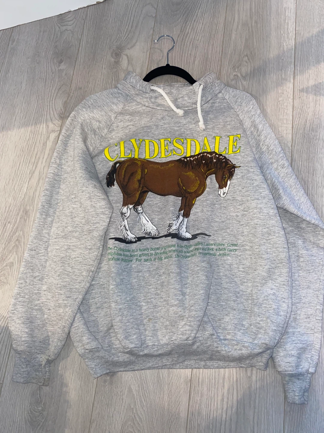 Grey Clydesdale Horse sweater vintage - photo 3