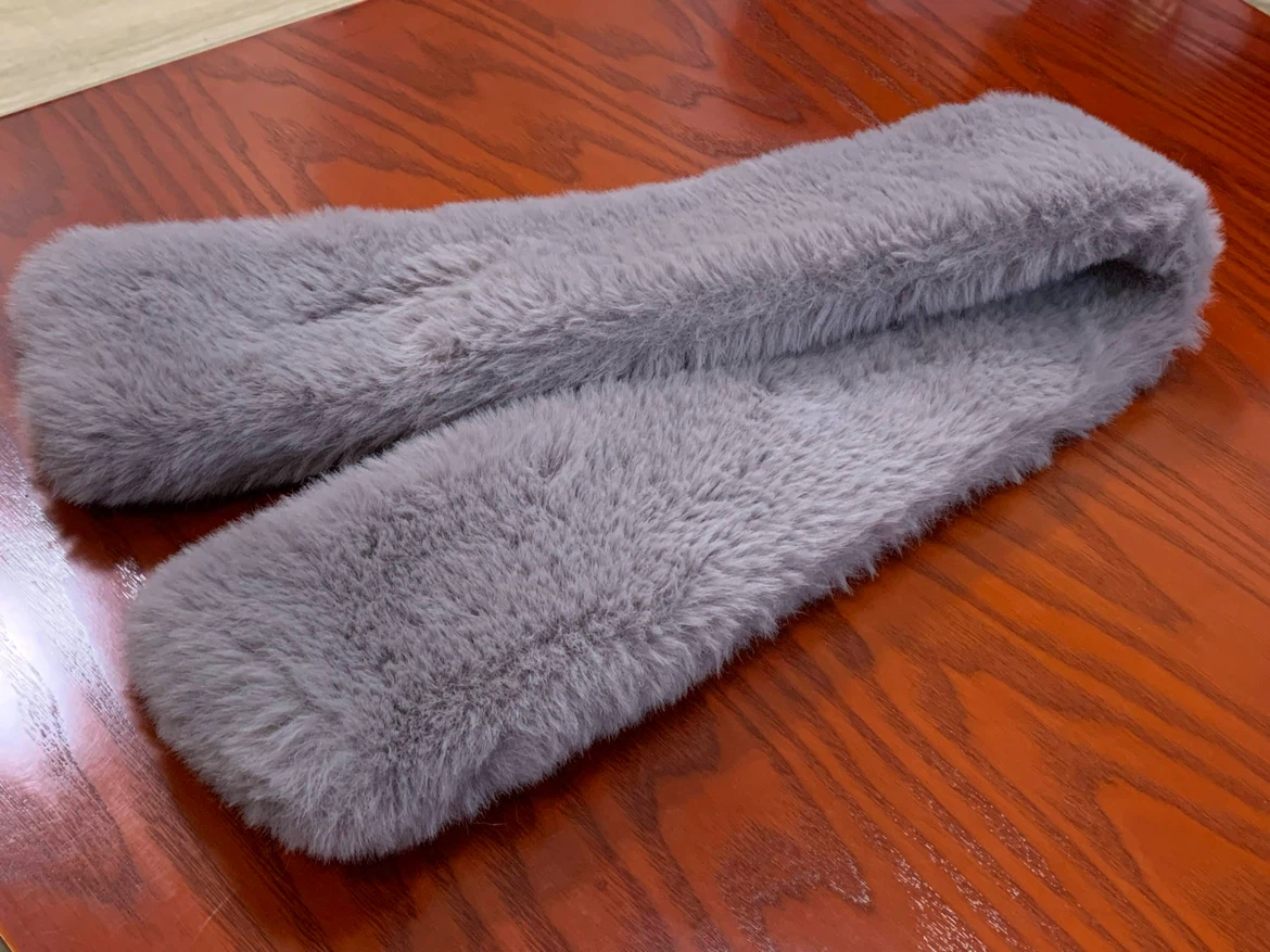 Blue Grey Faux Fur Scarf - photo 2