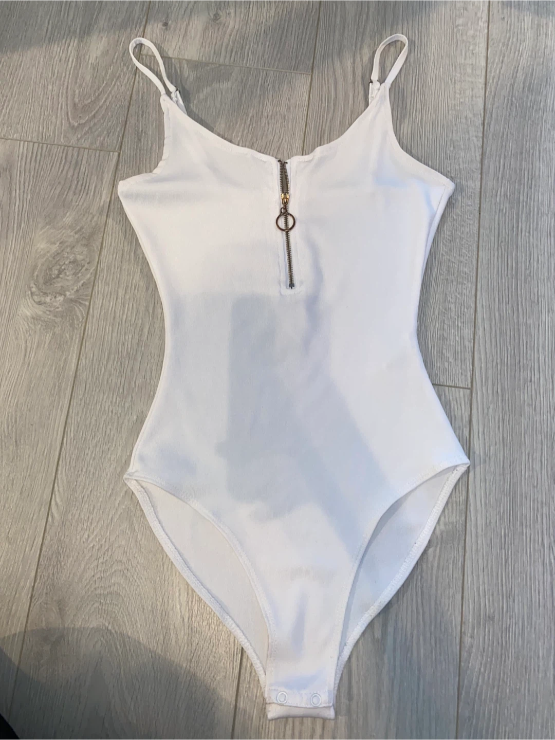 Ardene White Zip-Front Bodysuit