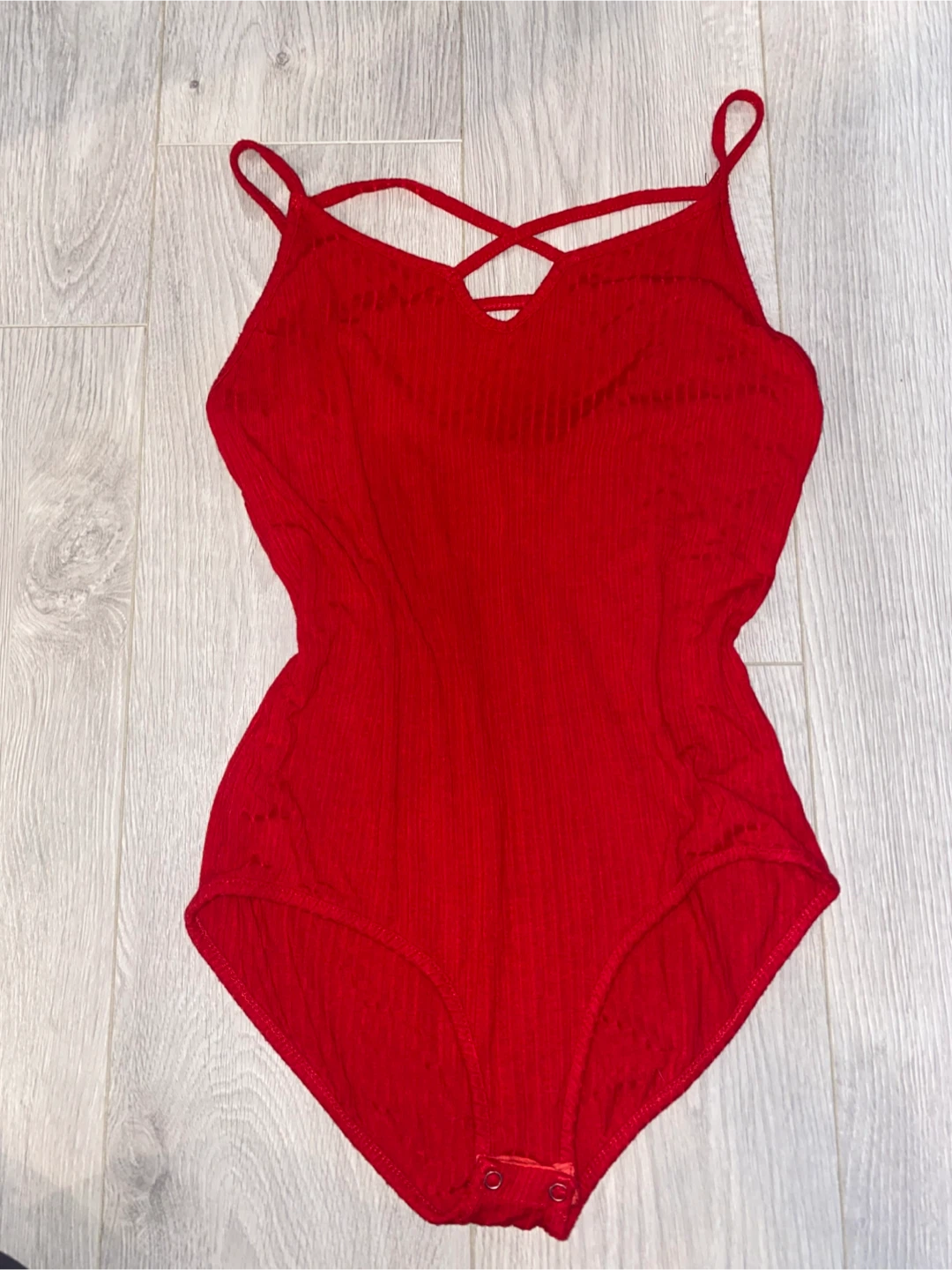 Lily Morgan Red Ribbed Bodysuit