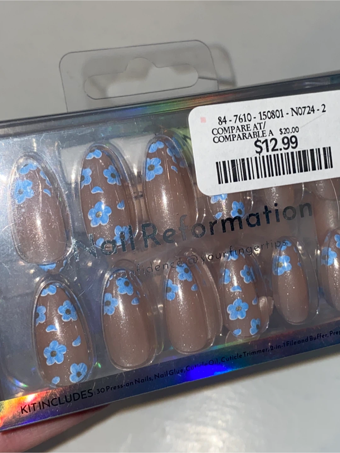Nail Reformation Press-On Nails with Blue Flowers - photo 2