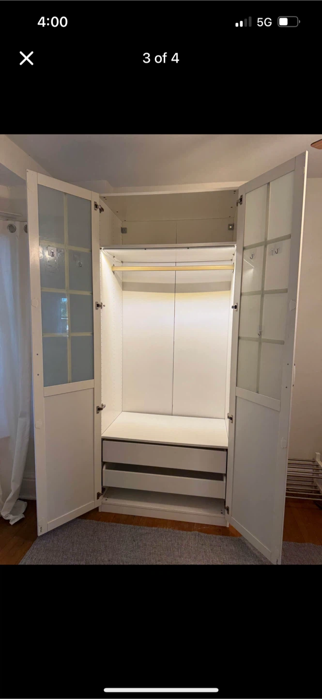 IKEA PAX Wardrobe with Glass Doors - photo 3