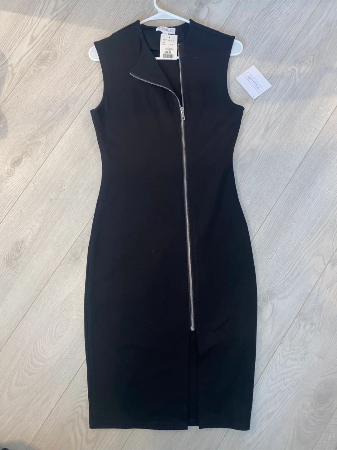 Stella & Dot Black Sleeveless Zipper Dress