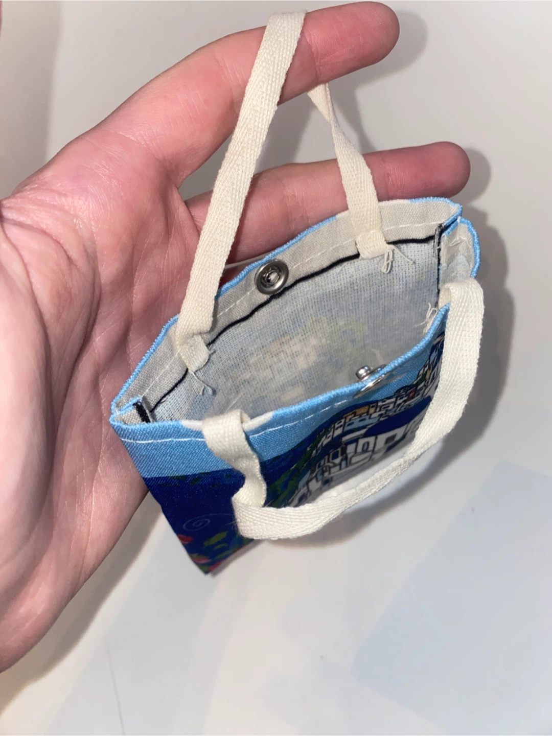 Mini Tote Bag with Santorini Scene - photo 2
