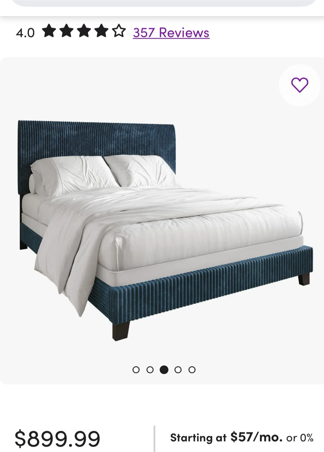 Blue Upholstered Headboard Frame