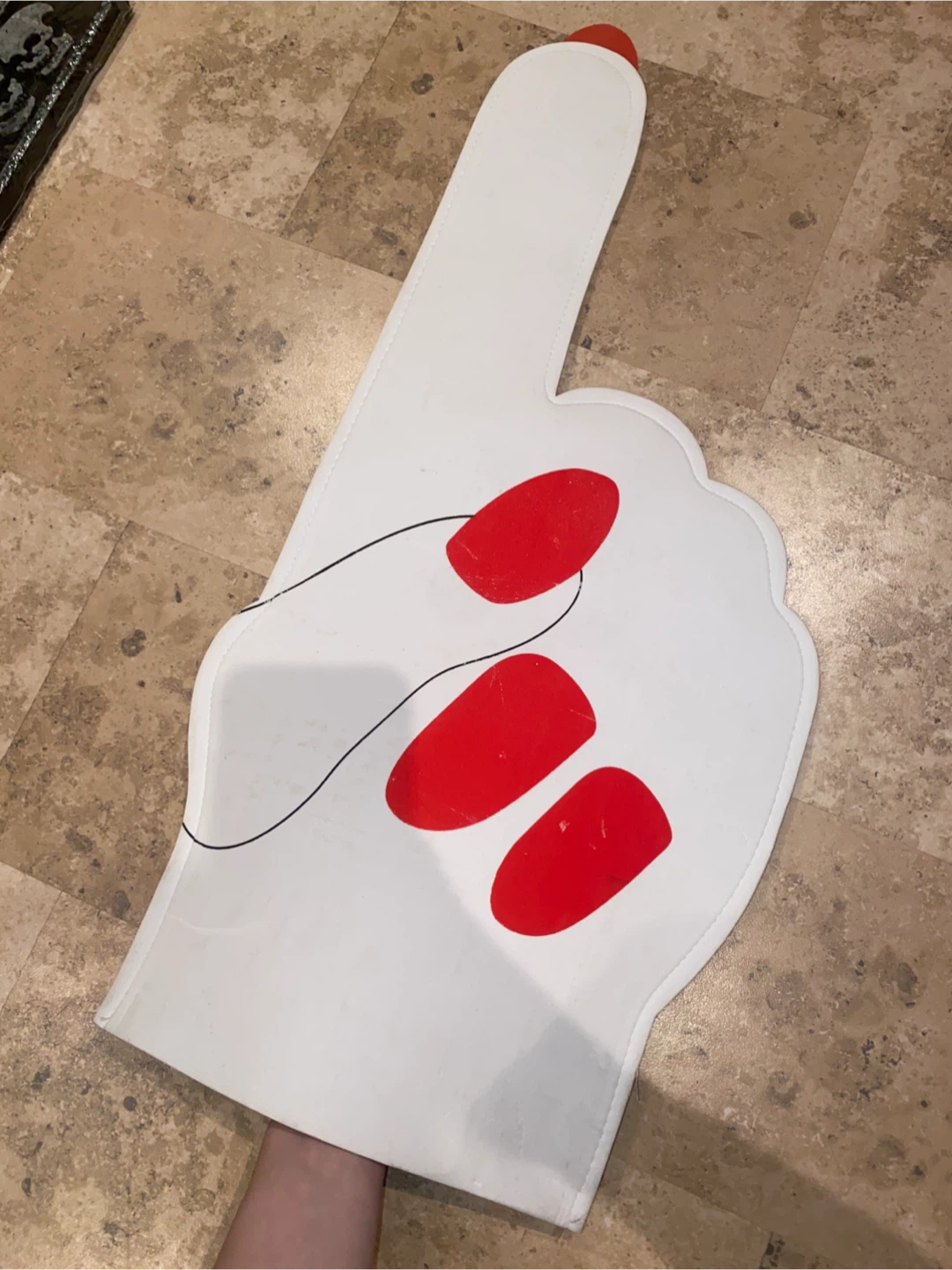 Foam Finger Hand with Red Nail Polish