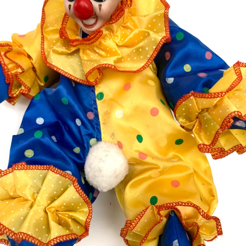 Vintage Wind Up Music Clown Doll Rotating Head Ceramic Face - photo 5