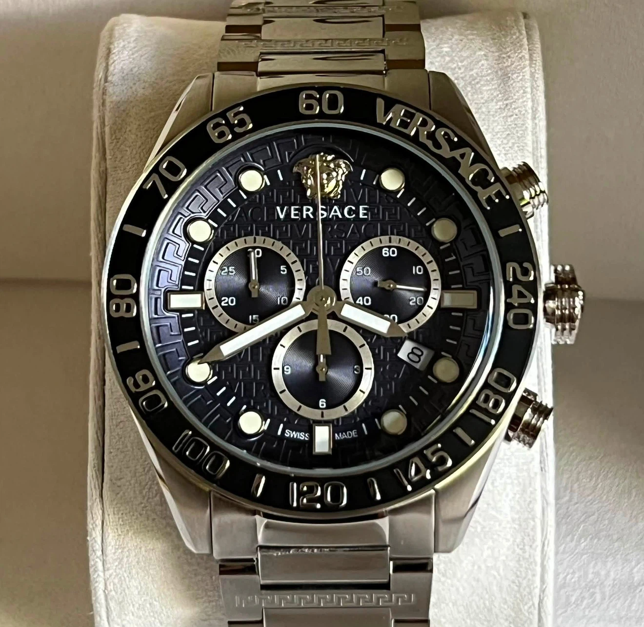 FOR SALE ‼️  Versace Men’s  Chronograph Quartz Blue Dial Watch