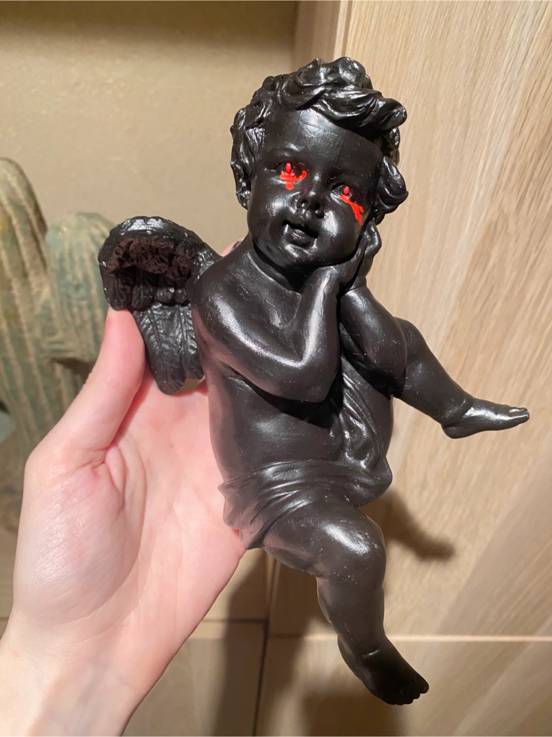 Black Halloween Cherub shelf decor - photo 4