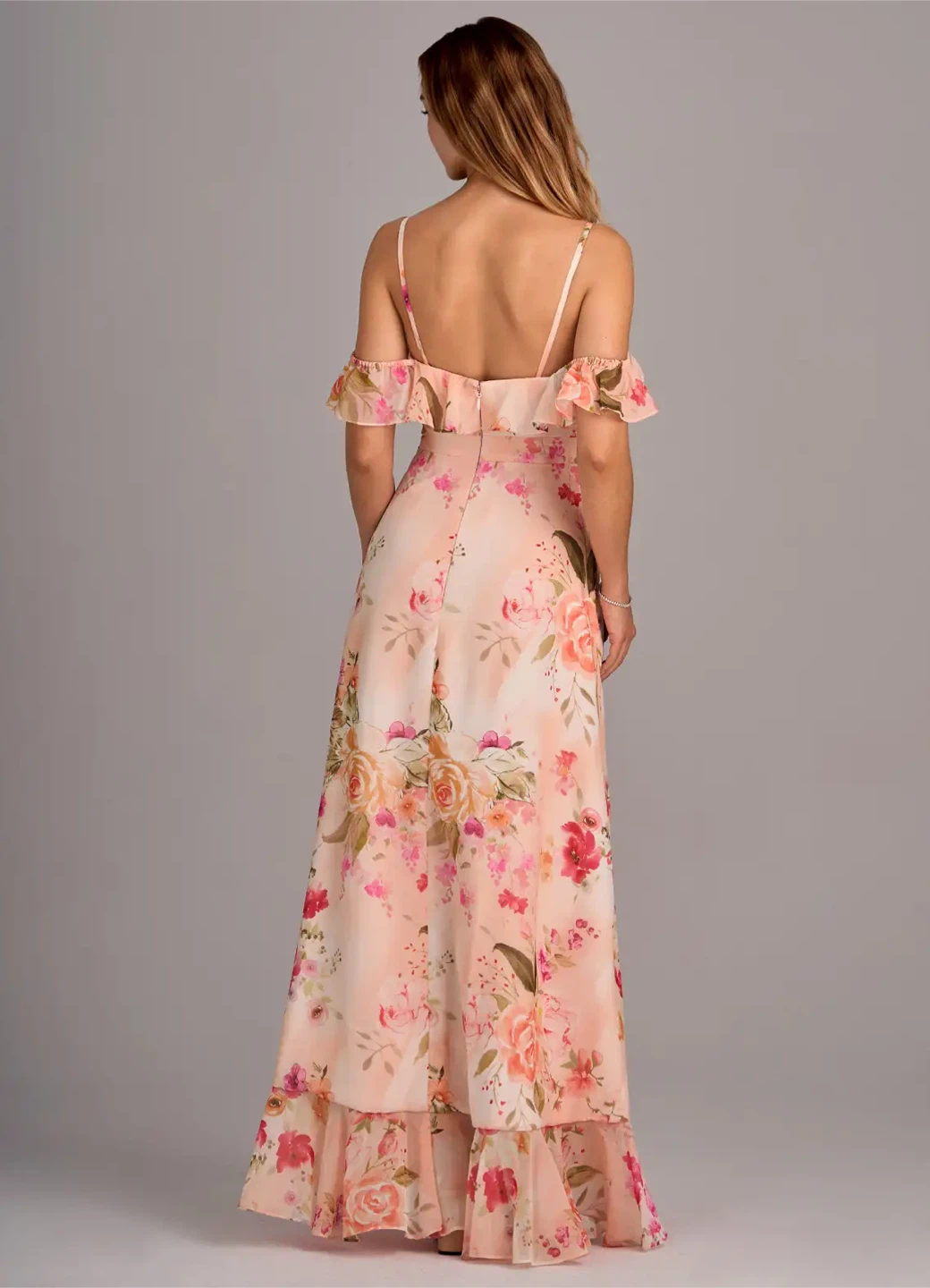 Azazie Lyra Pink Floral Dress - photo 3