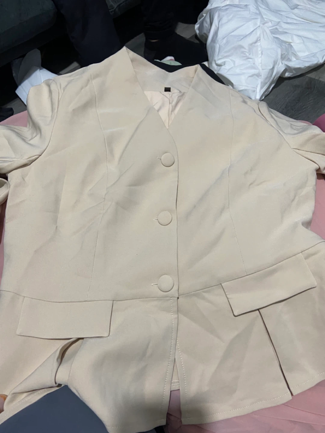 Women's Beige Blazer and Skirt Suit - photo 3