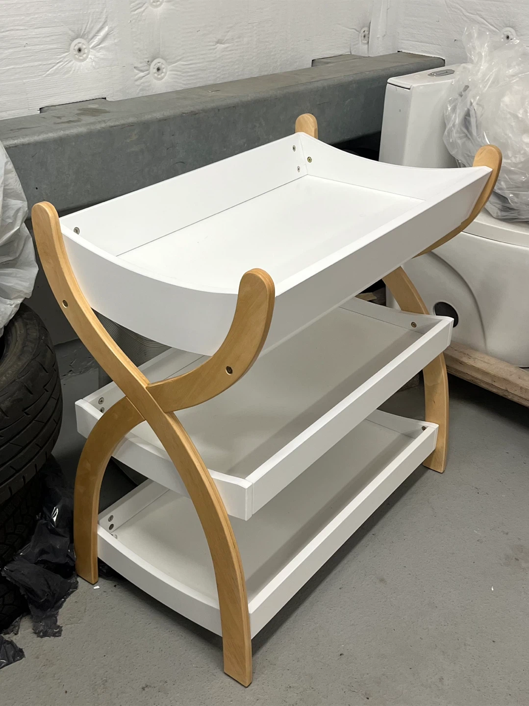 Baby (Diaper) Changing Station (Table) with Storage Shelves - photo 5