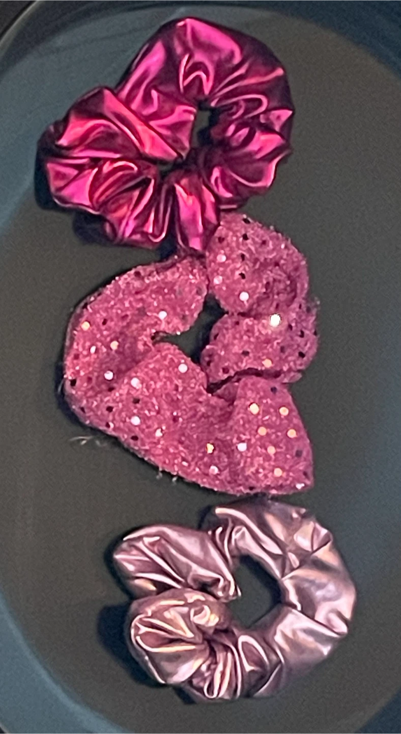 3 Pink CHEER Scrunchies - photo 2