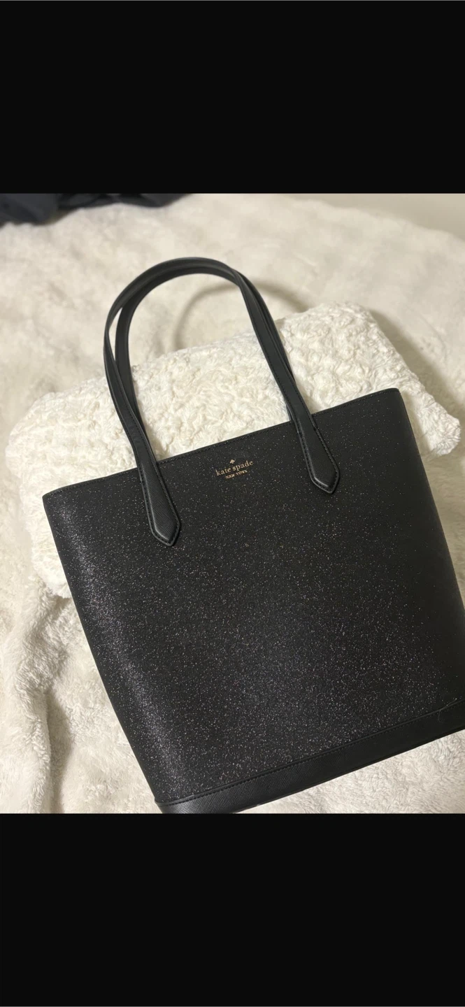 Kate Spade Black Glitter Tote Bag
