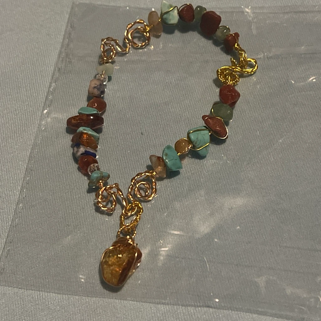 Boho Beaded Bracelet with Charm