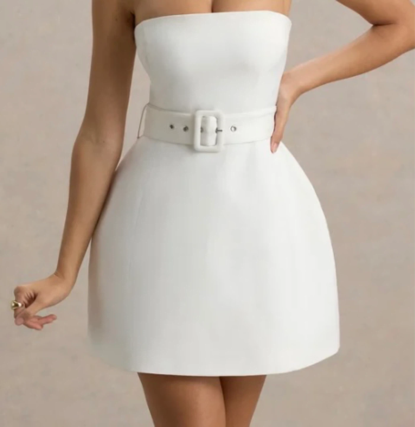 Club L London White Strapless Mini Dress