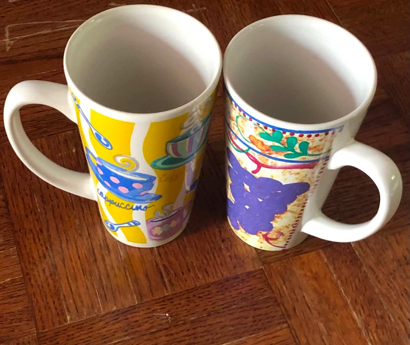 Set of 2 Tall Coffee Mugs
