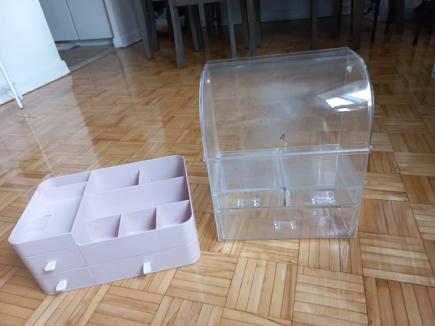 Pink and Clear Makeup Organizer Set - photo 2