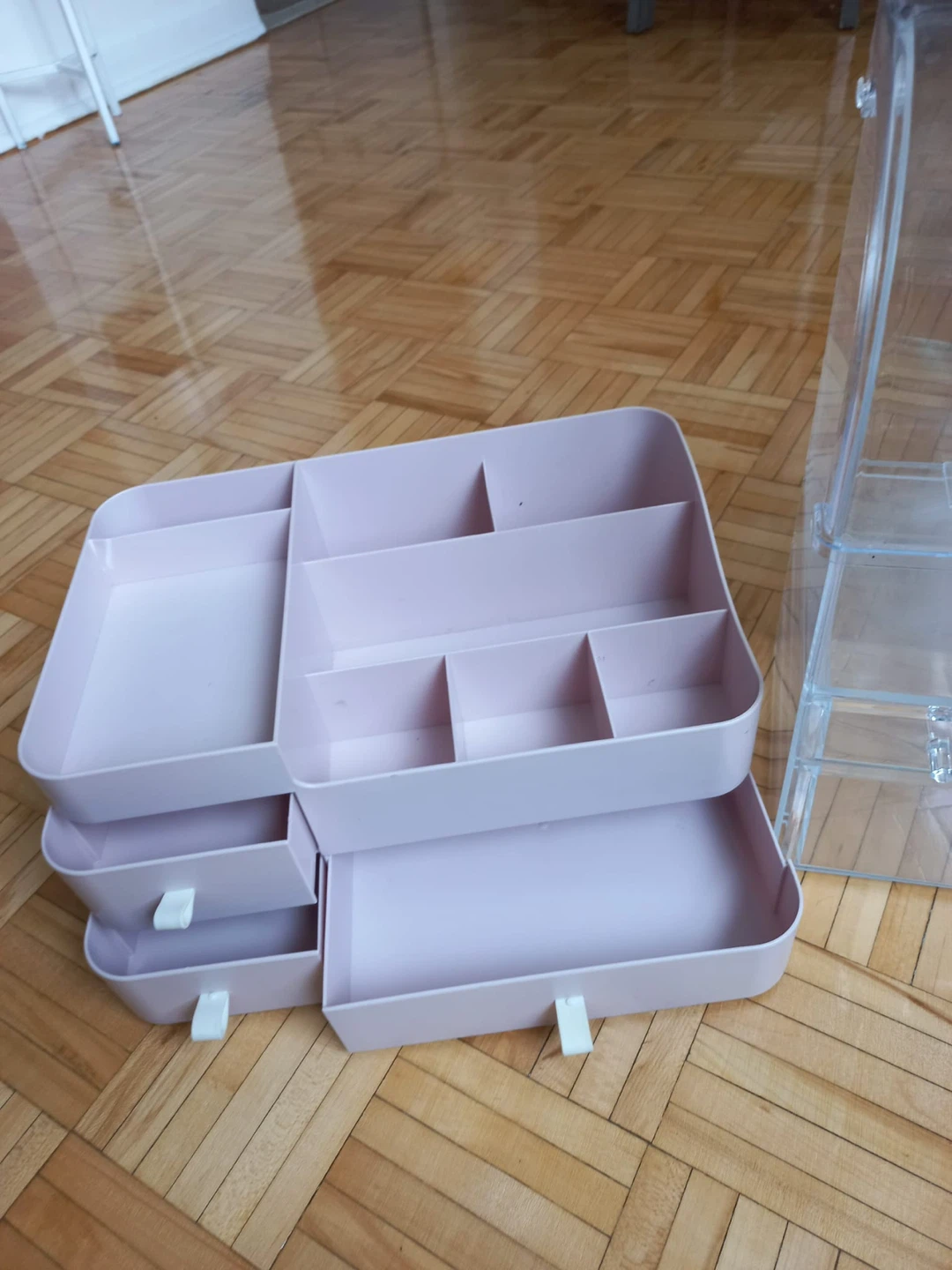Pink and Clear Makeup Organizer Set - photo 3