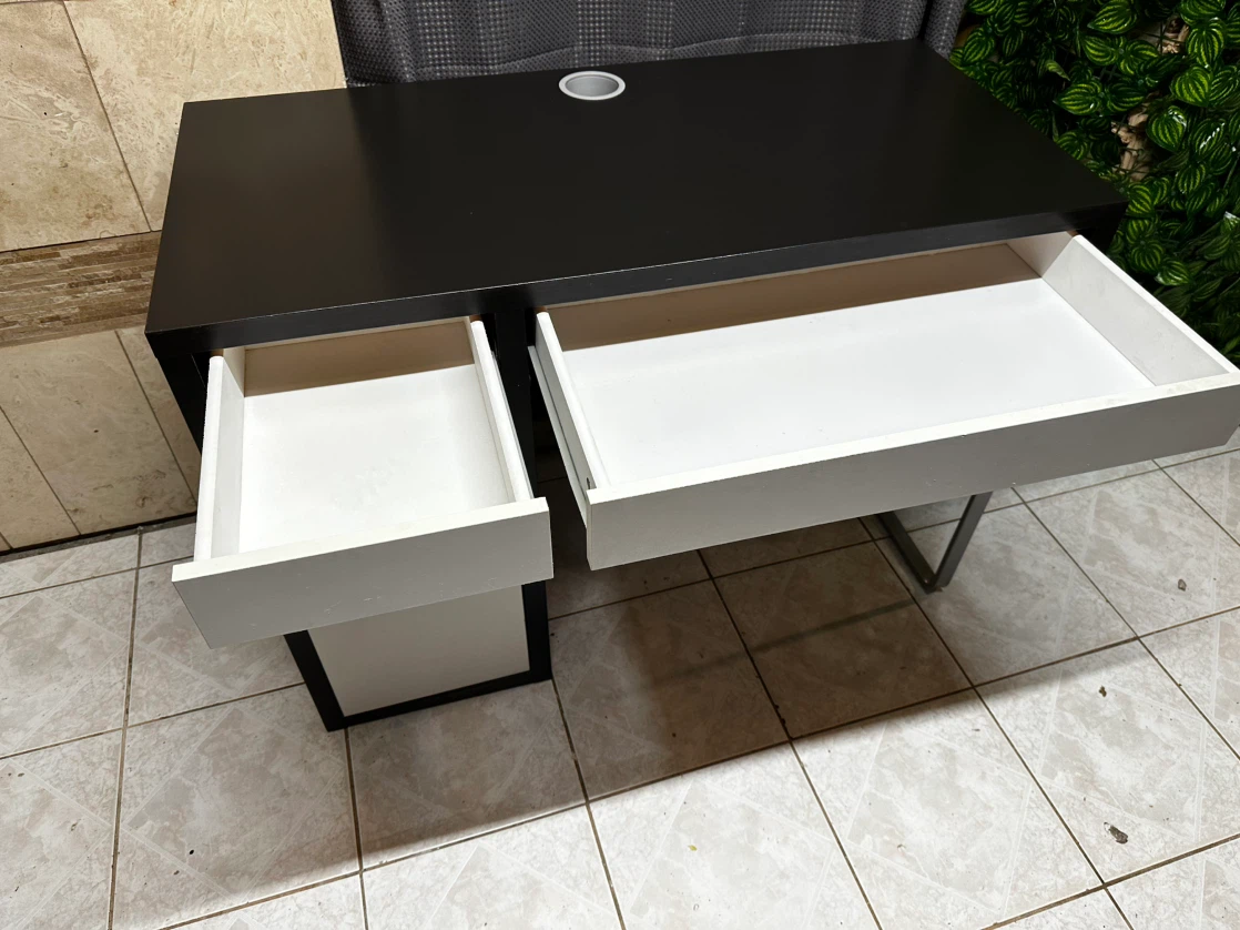 IKEA desk — black/white — 2 drawers — great condition - photo 2