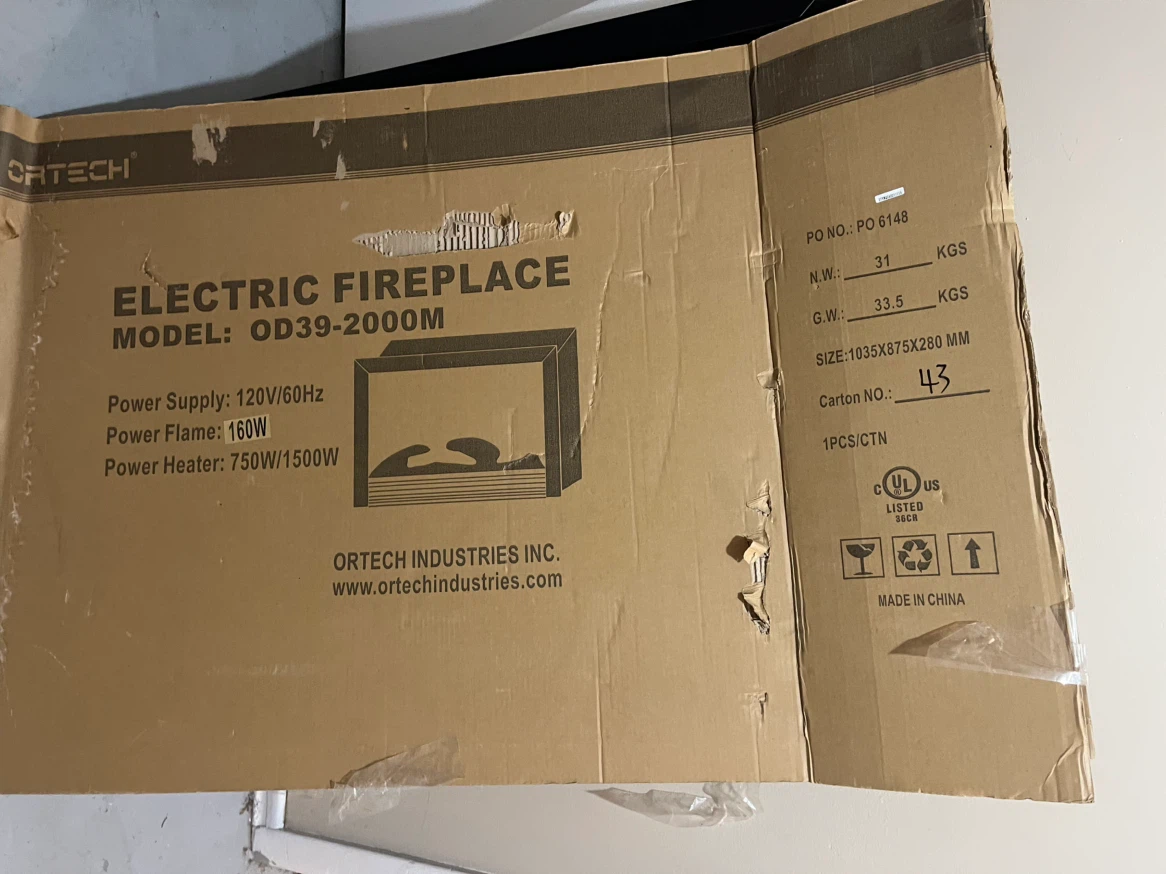 Ortech Electric Fireplace OD39-2000M Front Cover - photo 3