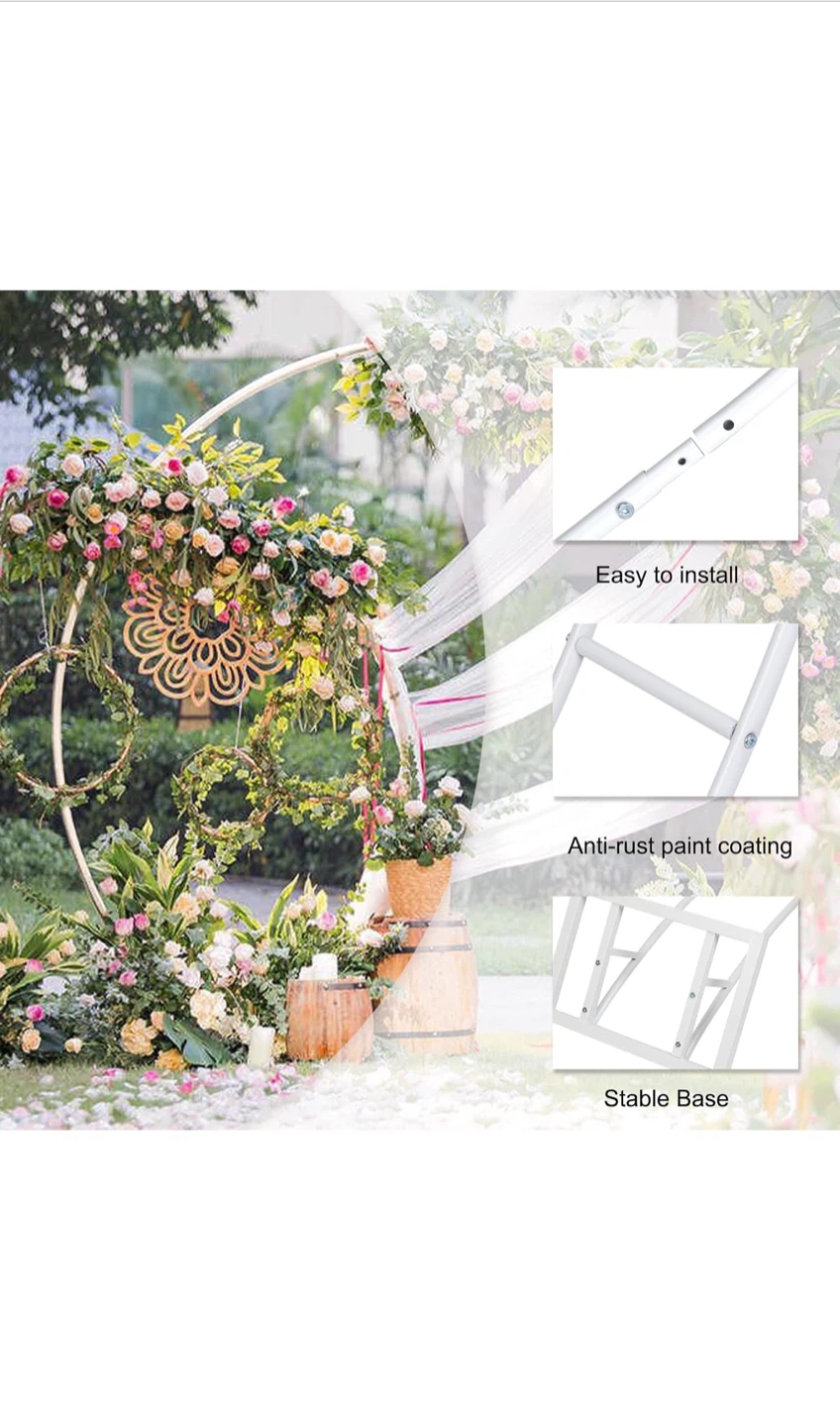 Double Round White Metal Wedding Arch Stand - photo 3