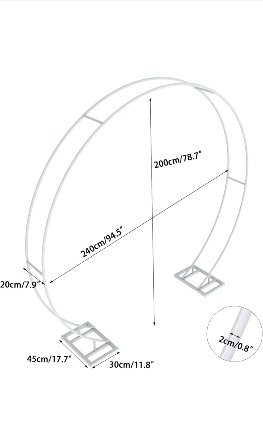 Double Round White Metal Wedding Arch Stand - photo 4