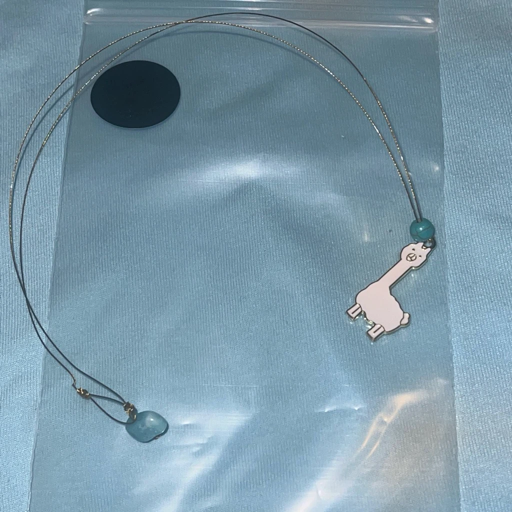 Cute Llama Pendant Necklace with Turquoise Beads