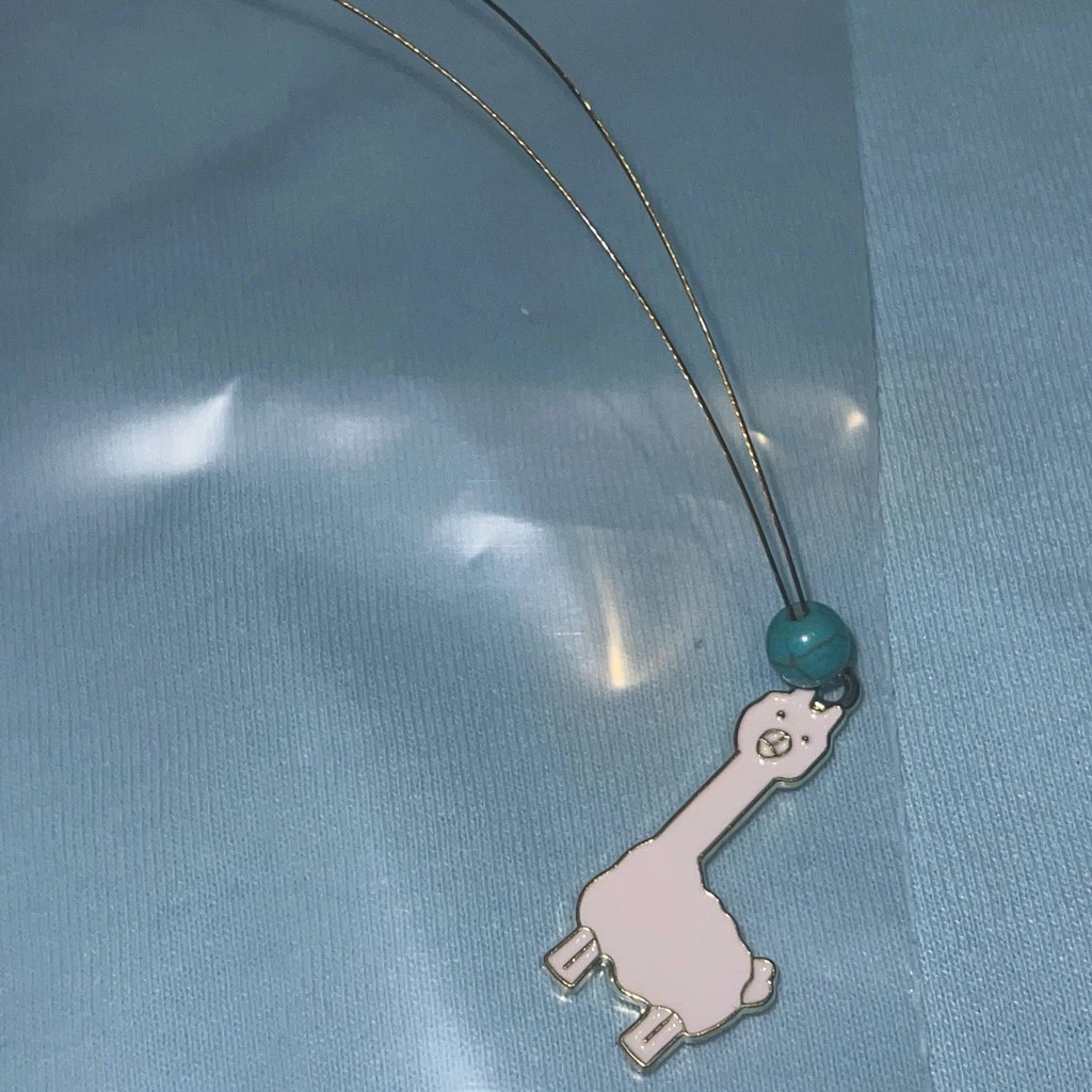Cute Llama Pendant Necklace with Turquoise Beads - photo 2