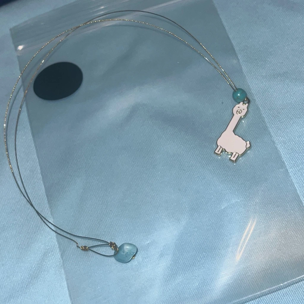 Cute Llama Pendant Necklace with Turquoise Beads - photo 3