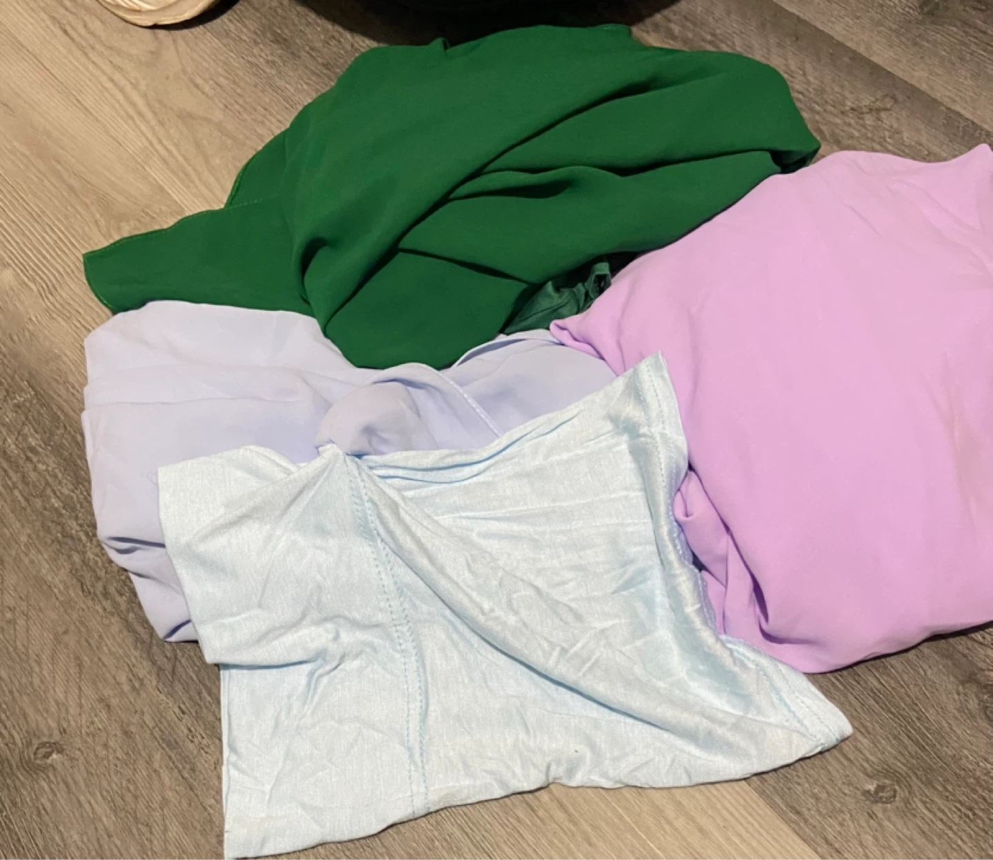 3 Chiffon Hijabs - Green, Lavender, Light Blue - photo 2
