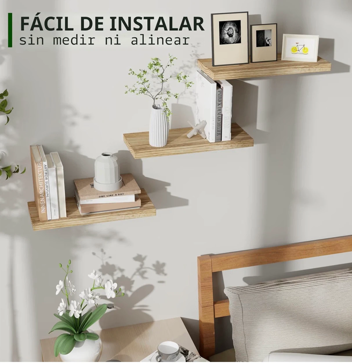 Set of 3 Rustic Wood Floating Shelves – Modern & Stylish ✨