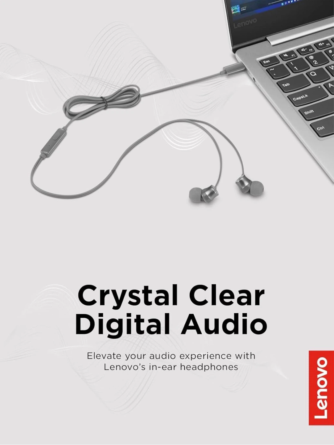 Lenovo 300 USB-C Wired In-Ear Headphones - Grey - photo 5