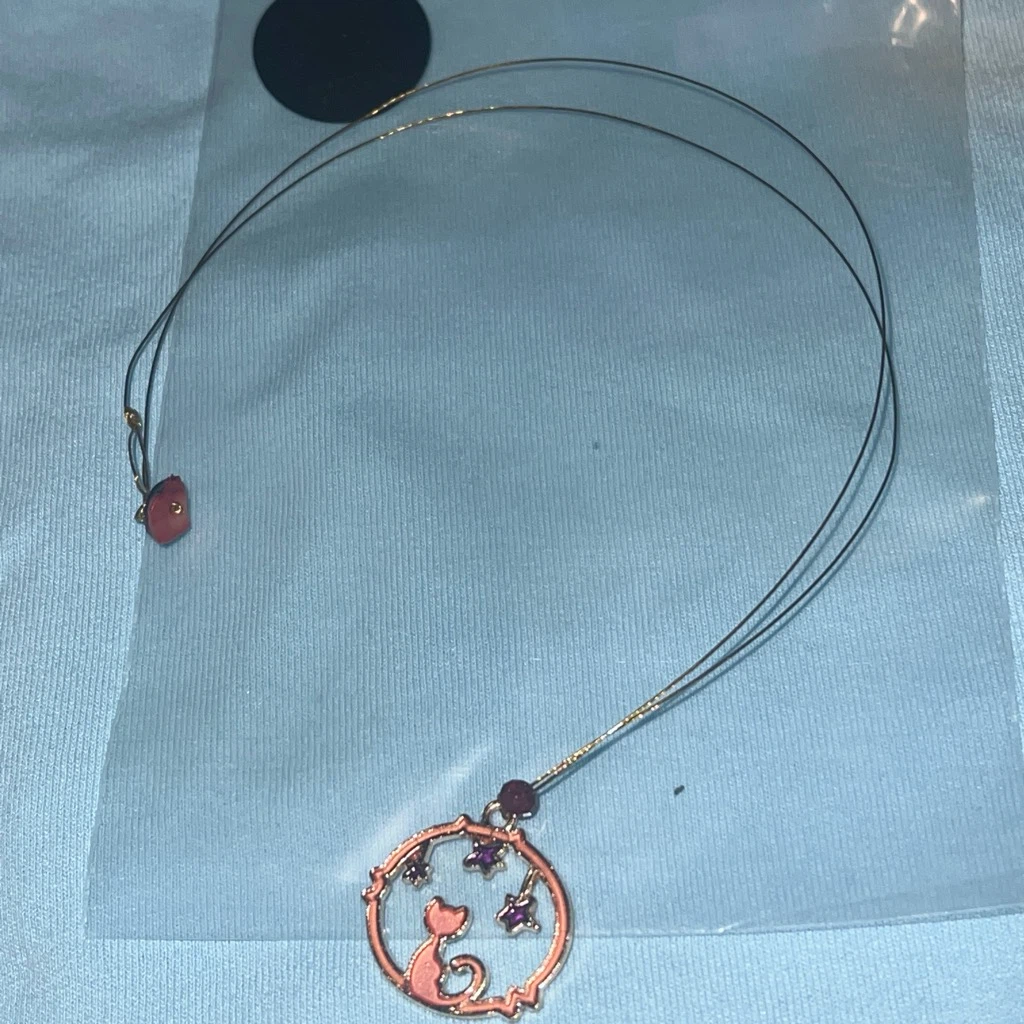 Cat and Stars Pendant Necklace