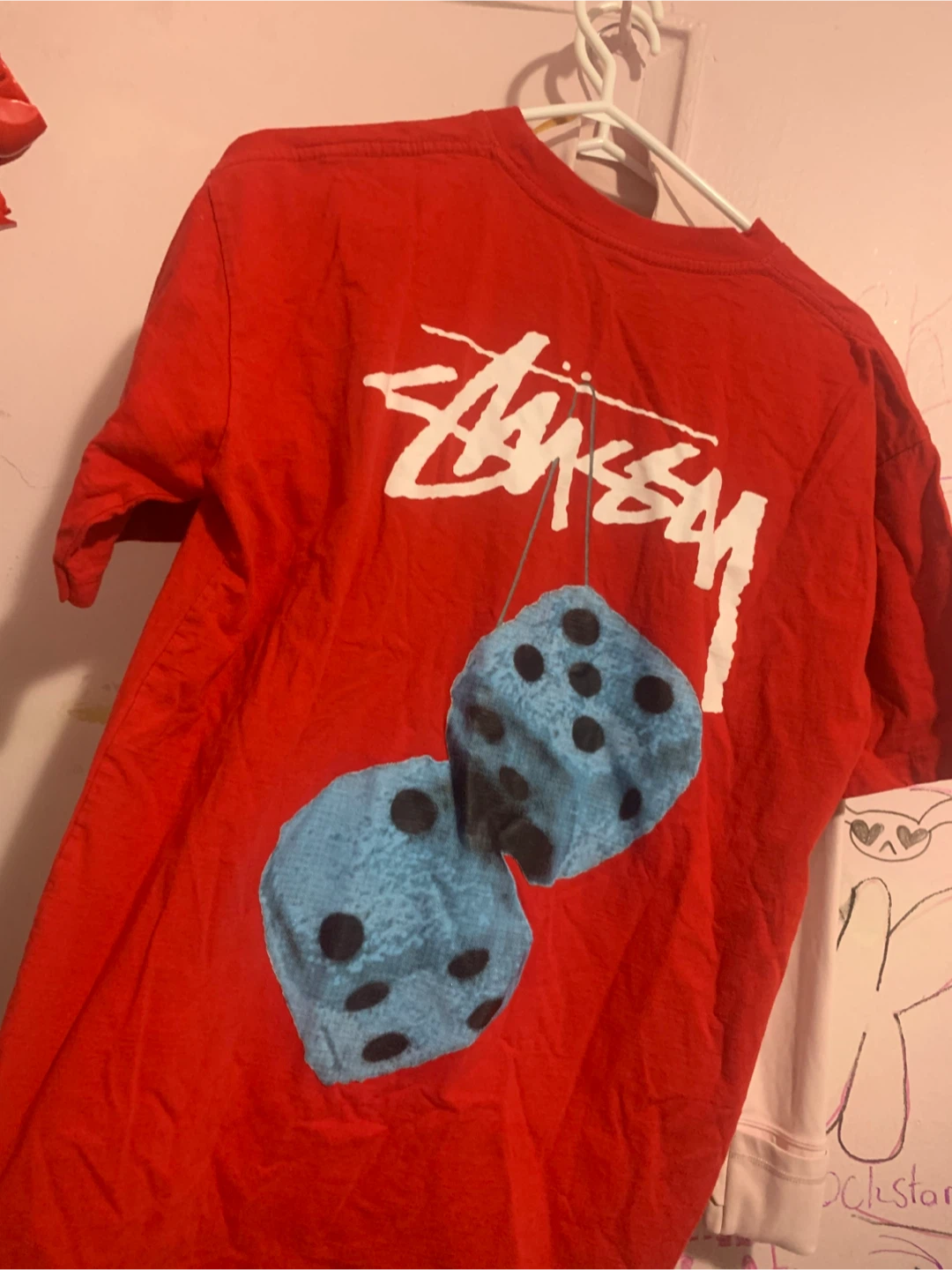 Large men’s Stüssy Red T-Shirt with Dice Graphic - photo 2