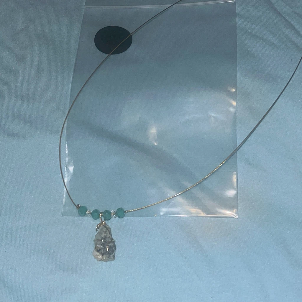 Wire Necklace with Crystal Pendant - photo 3
